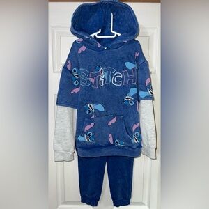 Disney Lilo & Stitch Hoodie Sweatshirt/Sweats Sweatpants Set Kids 5/6 (READ)